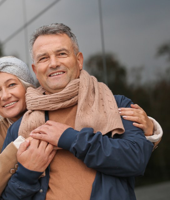 Smiling senior couple